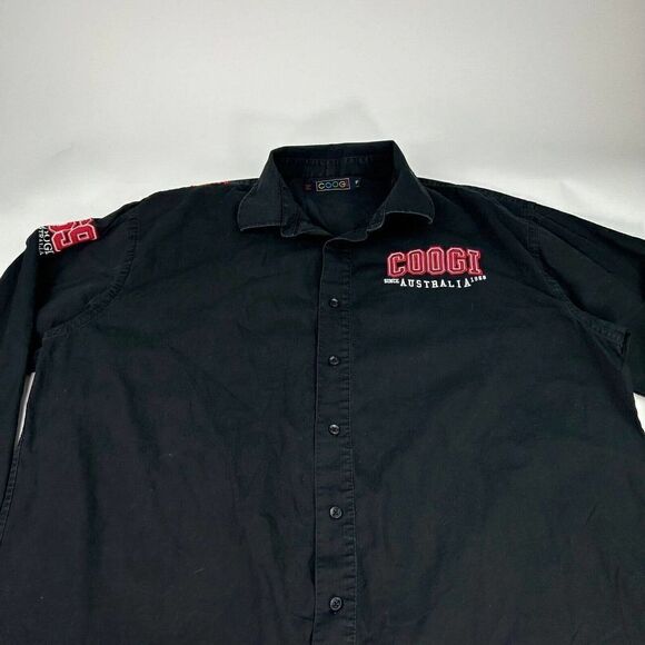 VTG COOGI Australia Men's Button Up Long Sleeve Size XXL Black Shirt - Picture 7 of 12